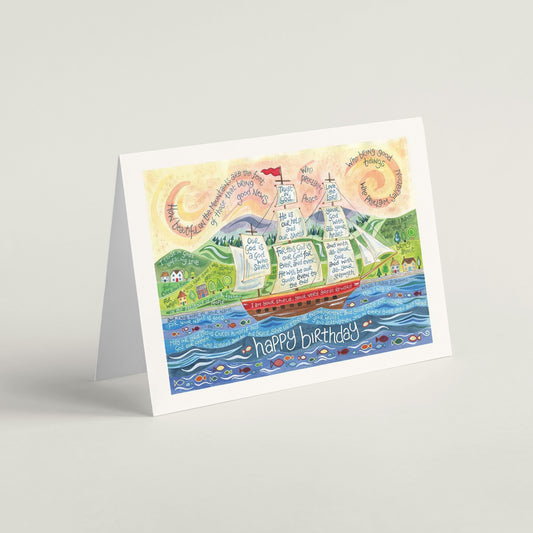 'Happy Birthday' Tall Ships by Hannah Dunnett - Birthday Card