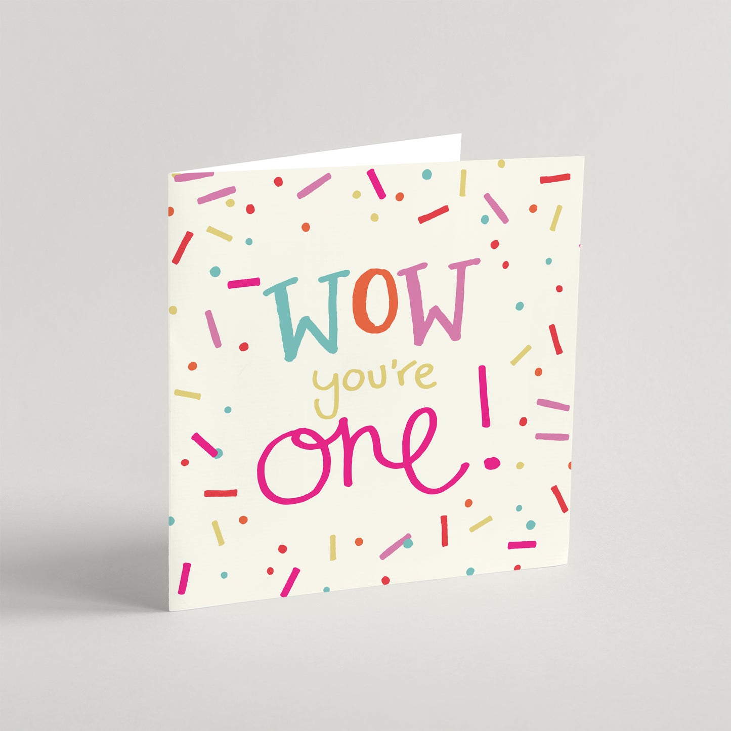'Wow You're One' Greeting Card & Envelope - Pink