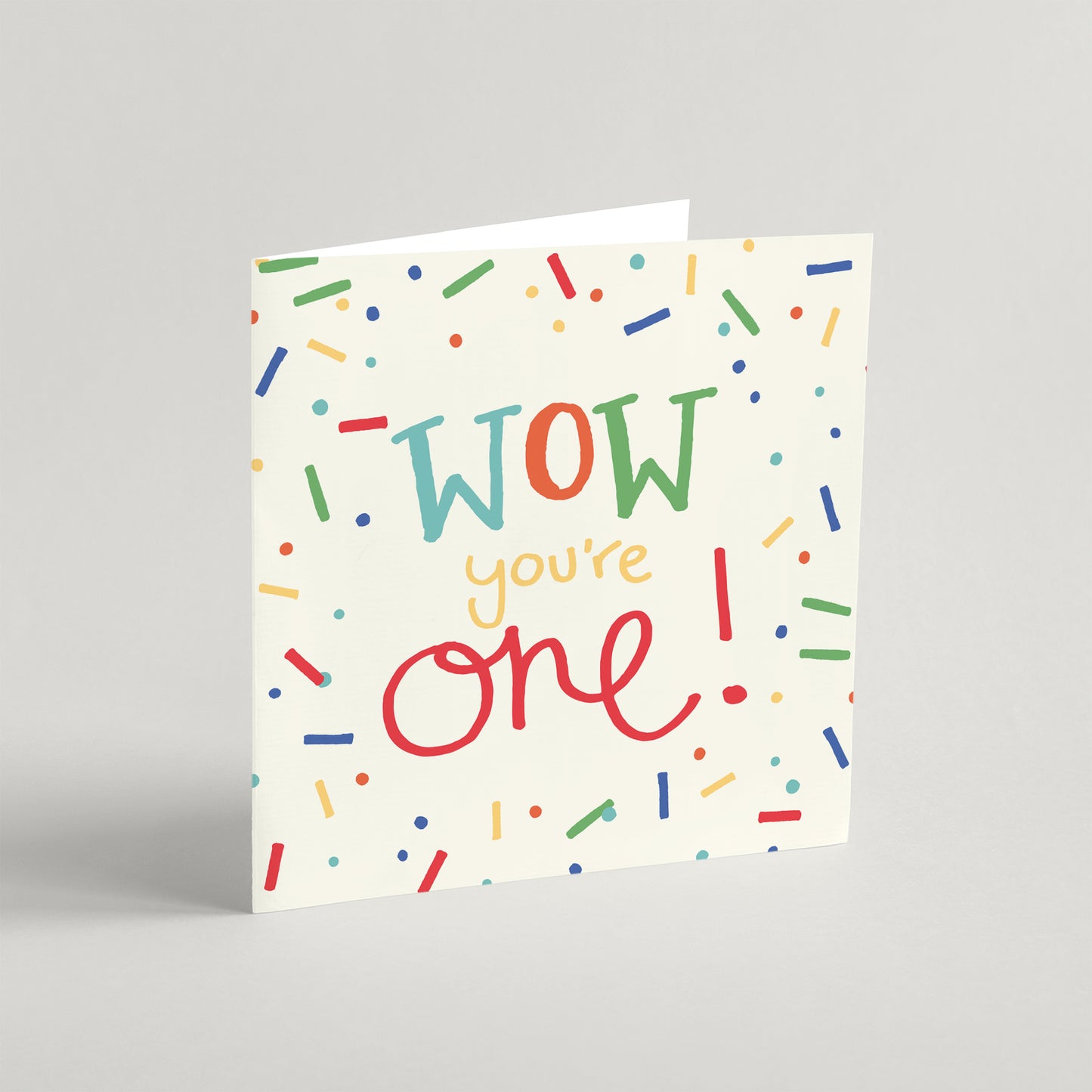 'Wow You're One' Greeting Card & Envelope - Red