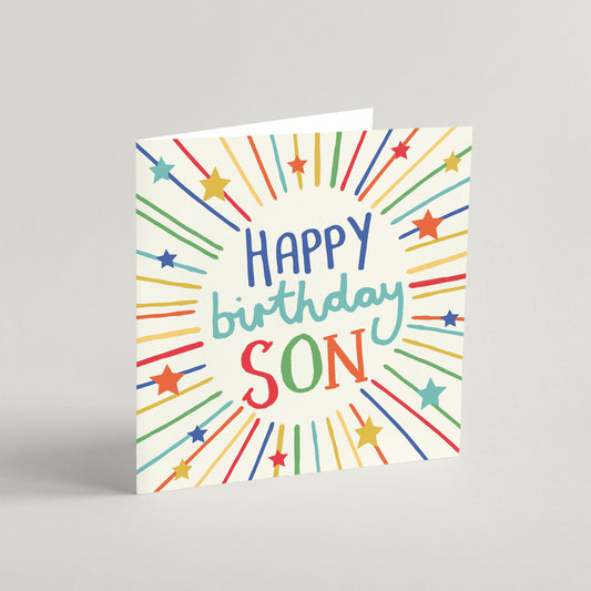 'Happy Birthday Son' Greeting Card & Envelope