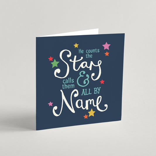 'He Counts The Stars' New Baby Card & Envelope
