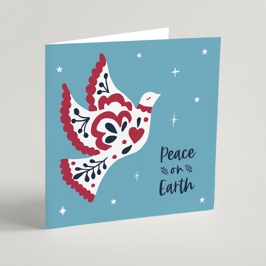 Peace On Earth Christmas Cards - 10 Pack - Cello Packaging