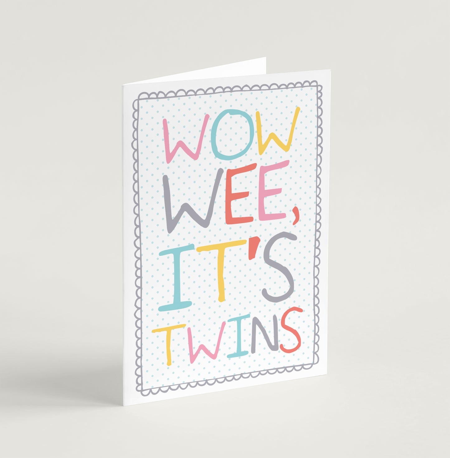 New Baby Card - Wow Wee It's Twins
