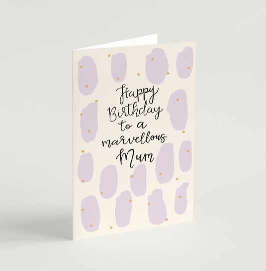 'Marvellous Mum' Birthday Card & Envelope