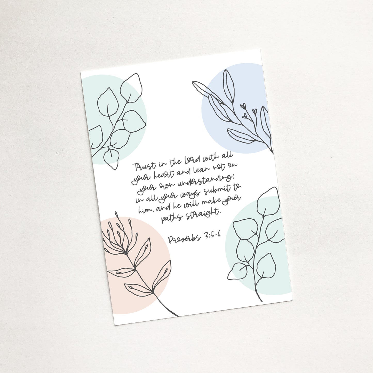 'Trust in the Lord' (Flora) - Christian Mini Card