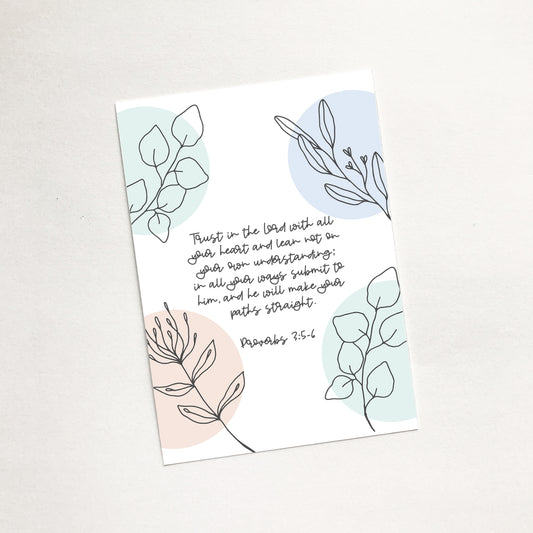 'Trust in the Lord' (Flora) - Christian Mini Card