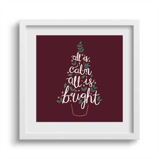 'All is Calm' Christmas Framed Print