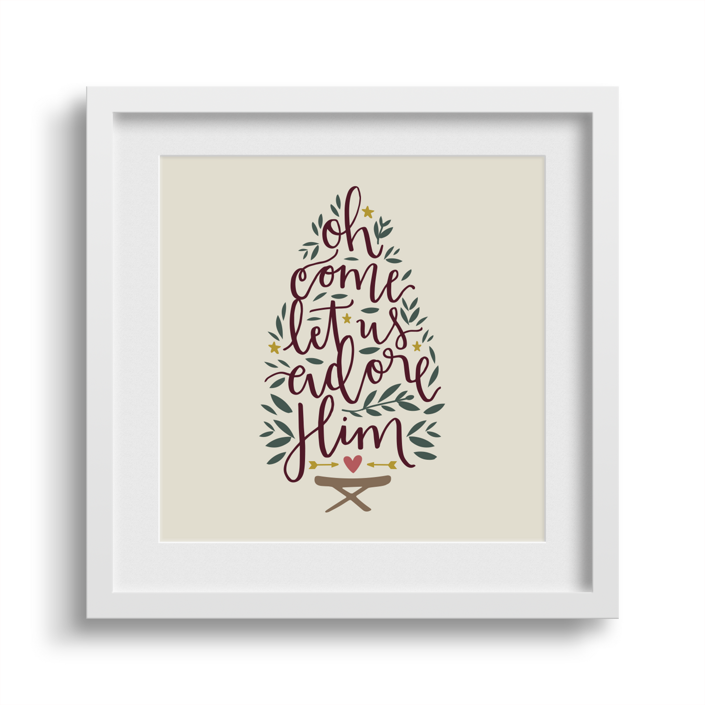 'Oh Come Let Us Adore Him' Christmas Framed Print