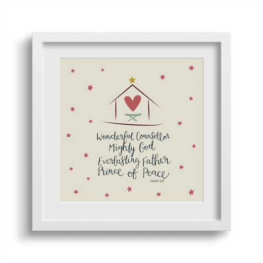 'Star & Stable' Christmas Framed Print