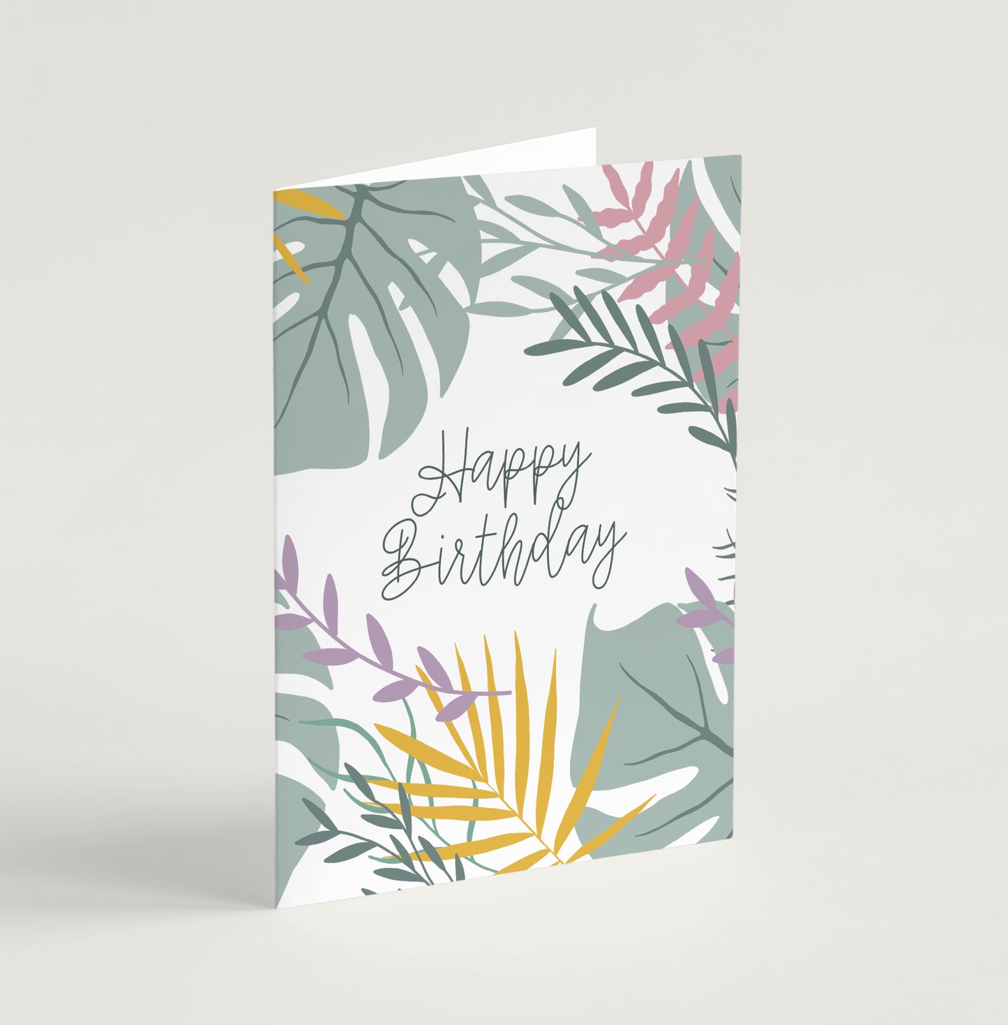 'Happy Birthday' (Jungle Pink) - Greeting Card