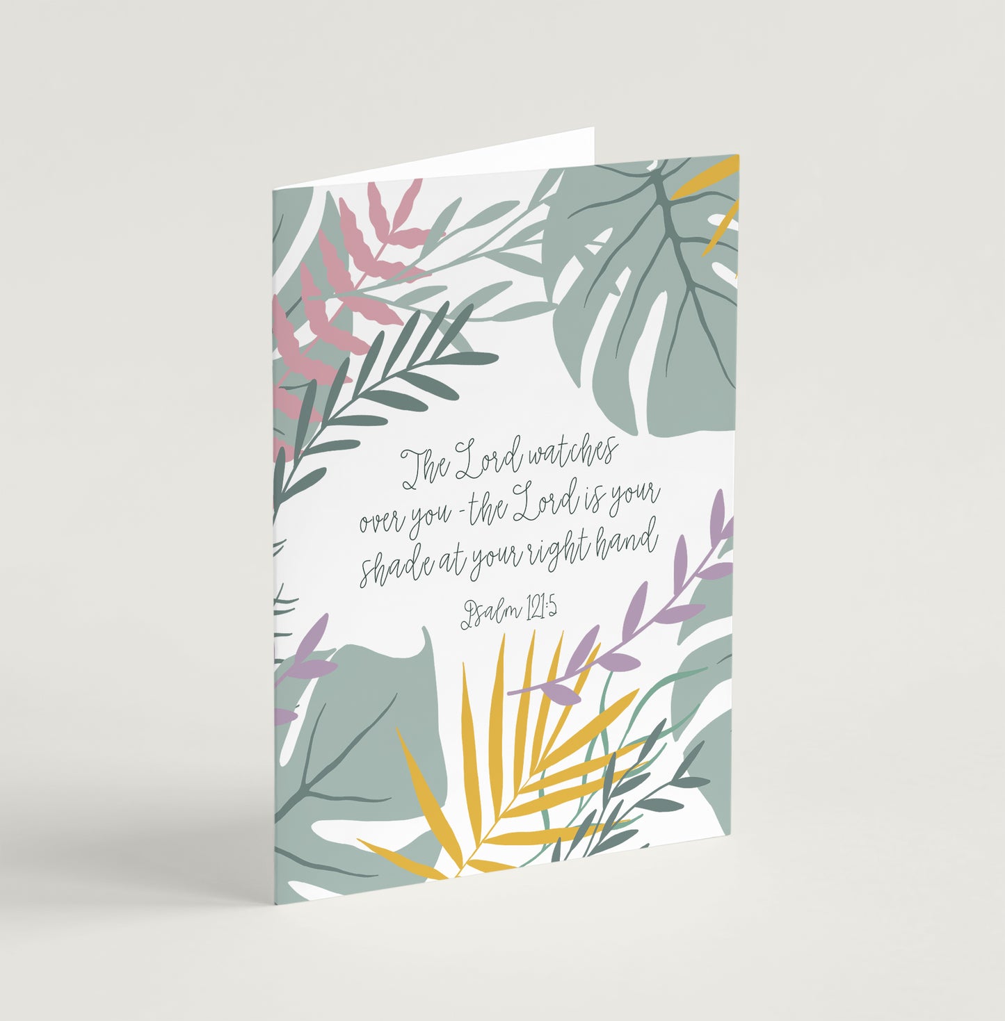 'The Lord watches over you' (Jungle Pink) - Greeting Card