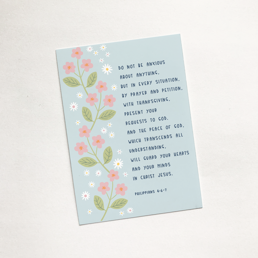 'Do Not Be Anxious' (Cherry Blossom) - Christian Sharing Card