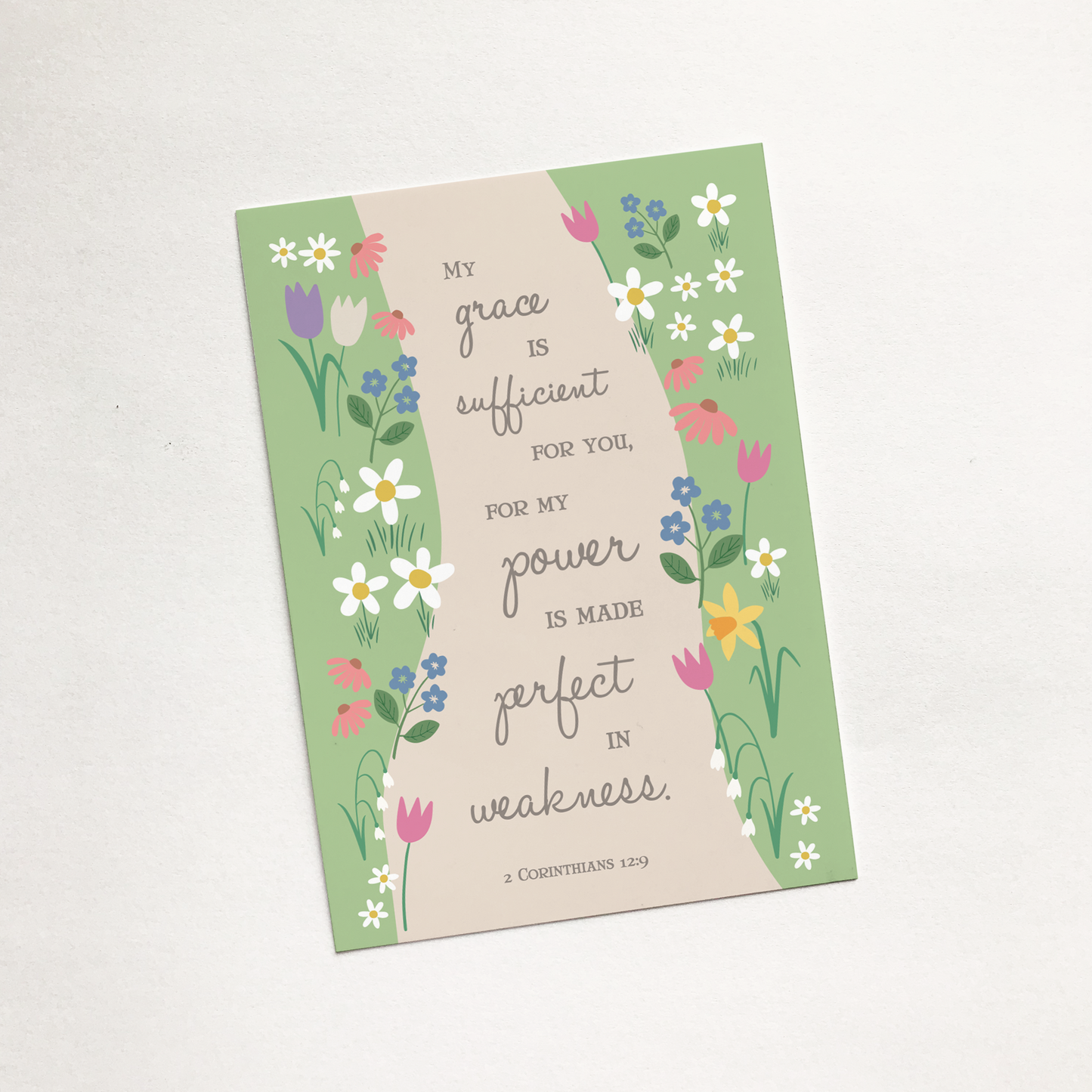 'My Grace is Sufficient' (Garden) - Christian Sharing Card