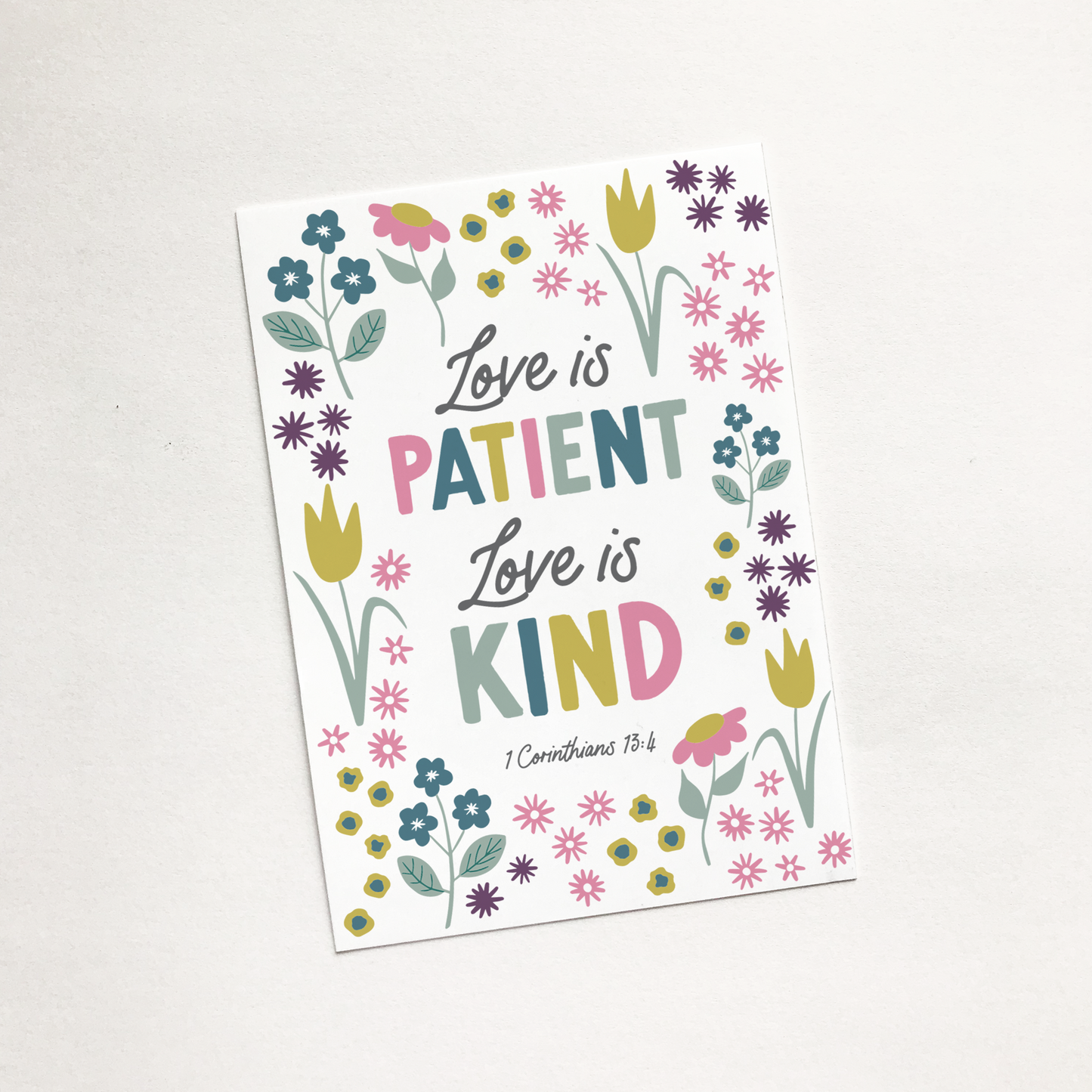 'Love Is Patient' (Tulip) - Christian Sharing Card