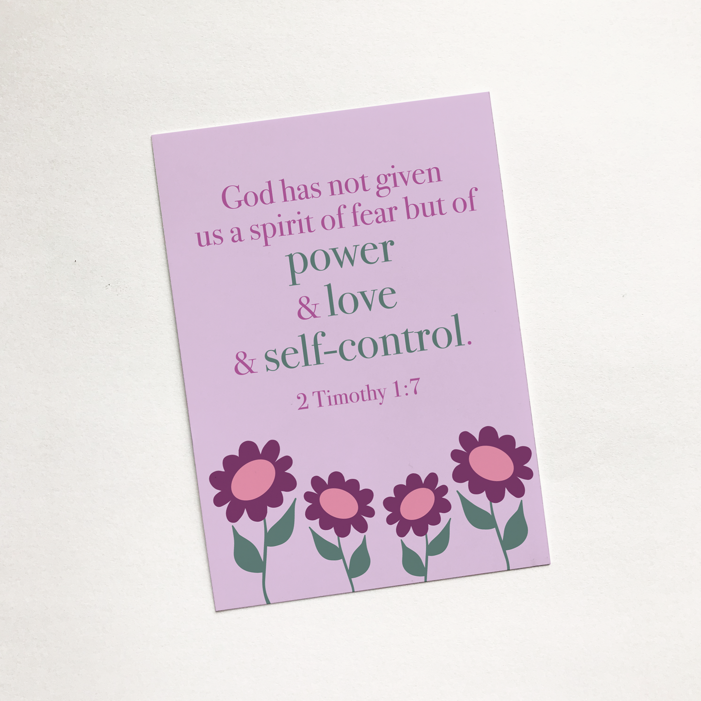 'Power & Love' (Violet) - Christian Sharing Card