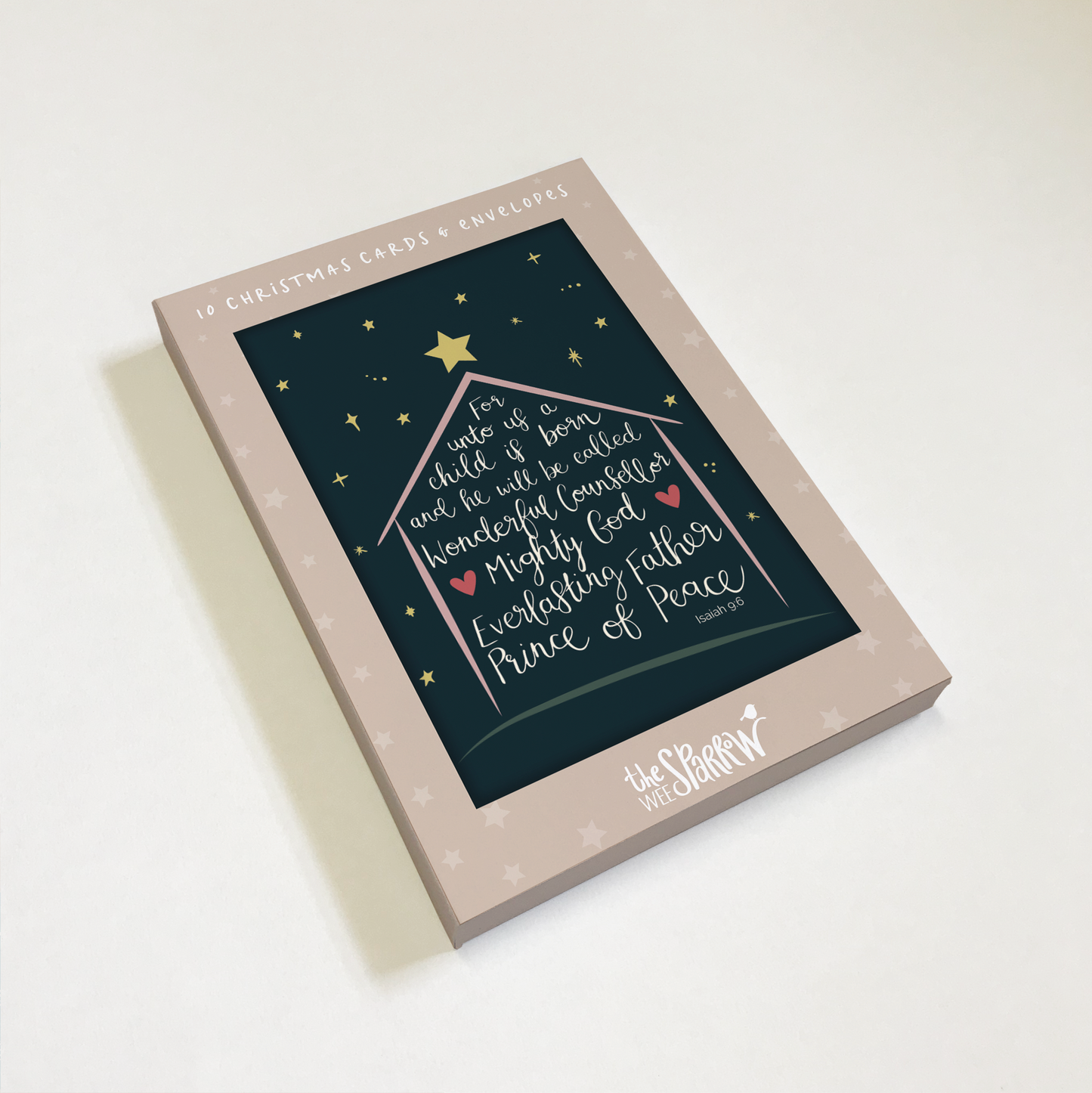 Star and Stable Navy Christmas Cards - 10 Pack - Card Box