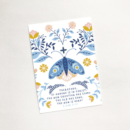 'New Creation' (Moth) - Christian Mini Card