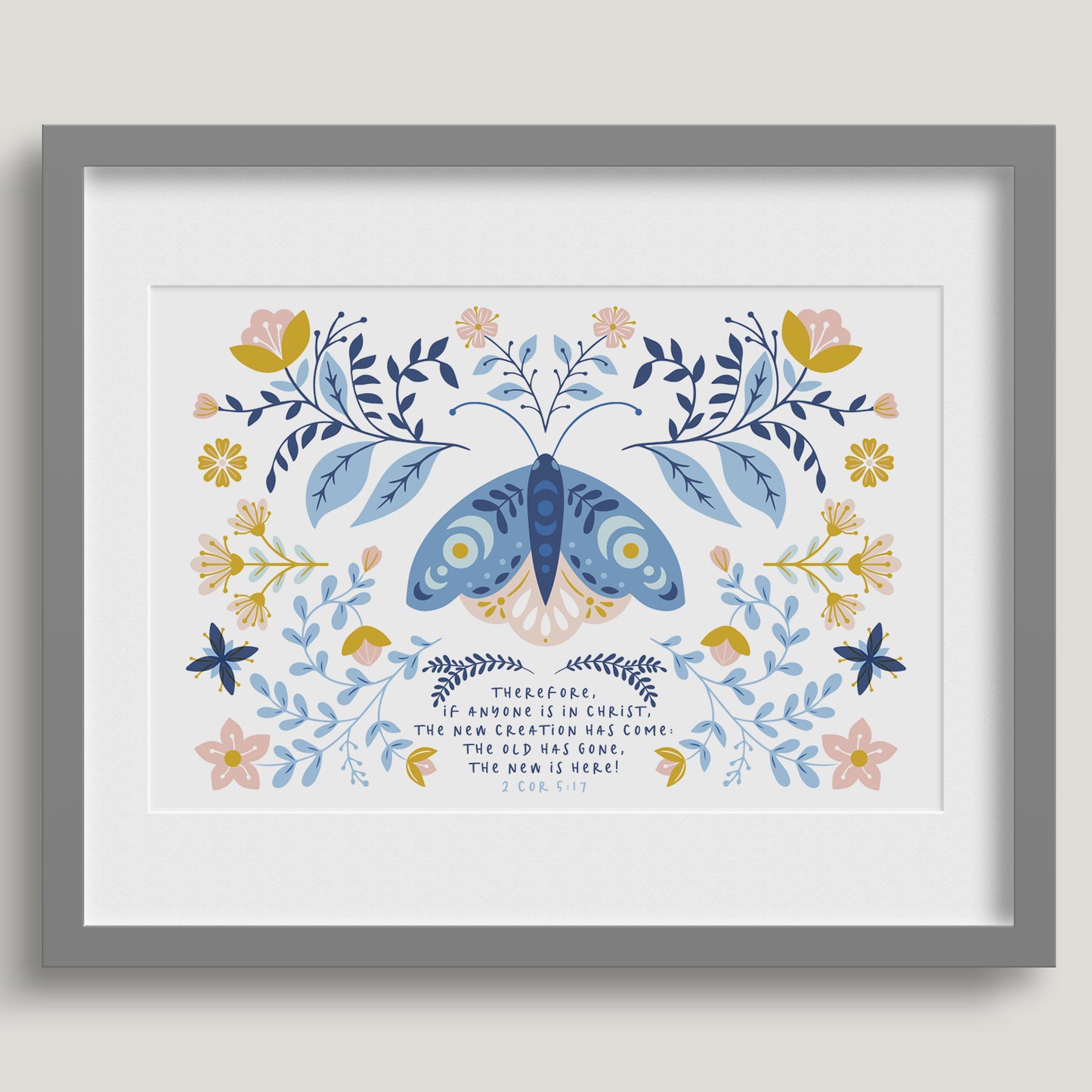 'New Creation' (Moth) - Framed Print - Multiple sizes & colours