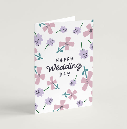 'Happy Wedding Day' (Petals) - Greeting Card