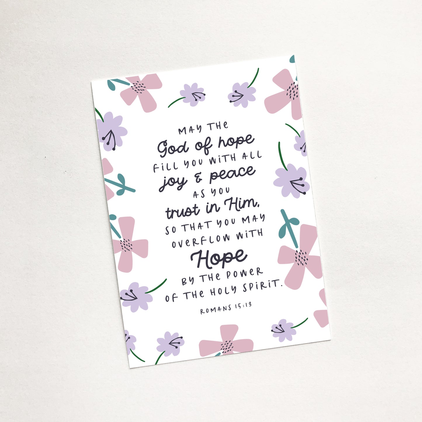 May the God Of Hope (Petals) - Christian Mini Card