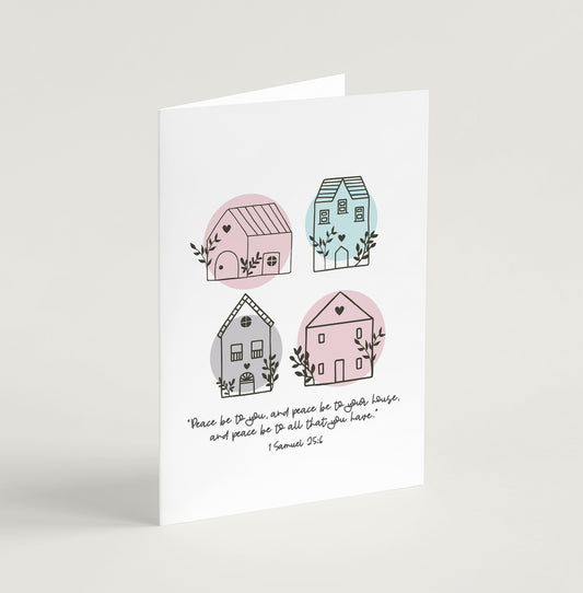 'Peace Be To Your House' (Scandi Home) - Greeting Card