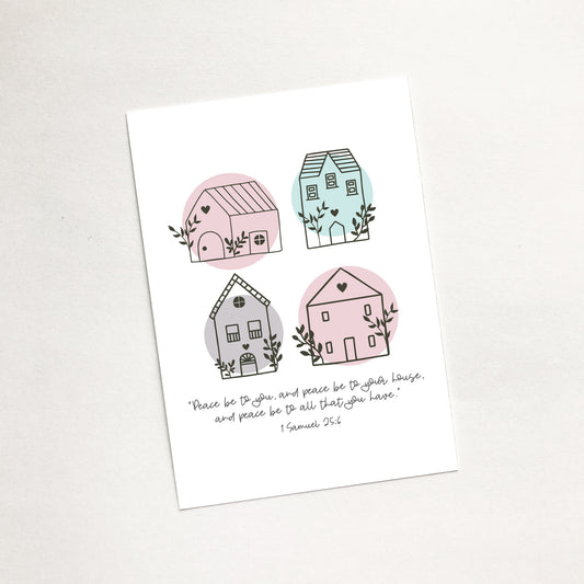 'Peace Be To Your House' (Scandi Home) - Christian Mini Card