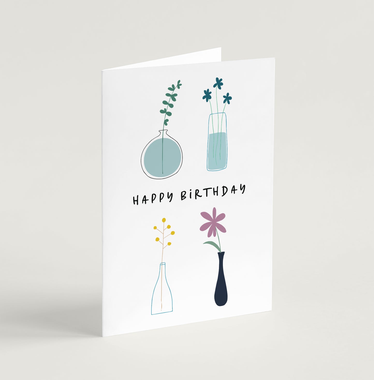 'Happy Birthday' (Stems) - Greeting Card
