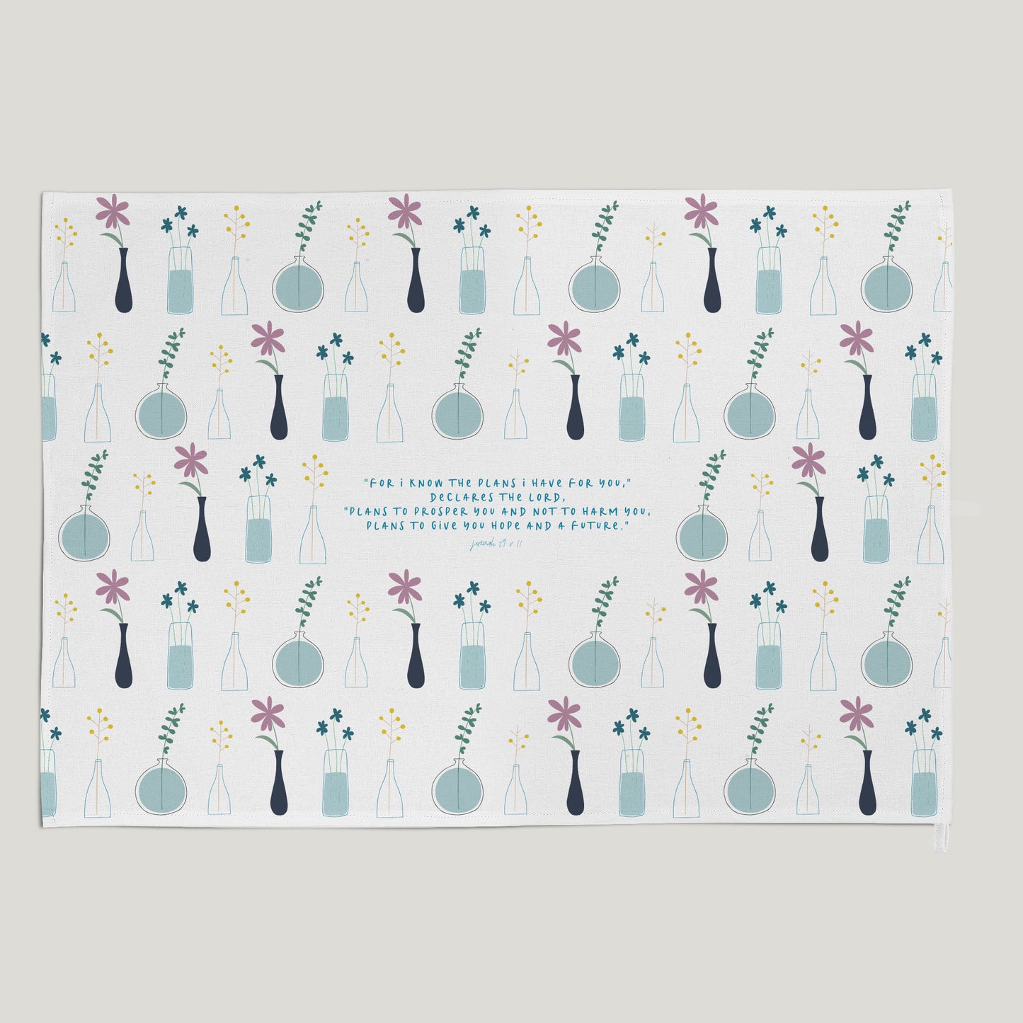 'For I Know the Plans' (Stems) - Tea Towel