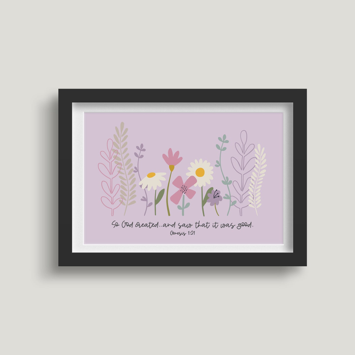 'God Created' (Wild Meadow) - Framed Print - Multiple sizes & colours