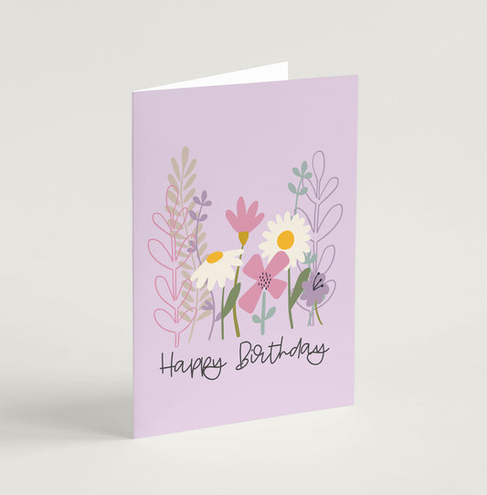 'Happy Birthday' (Wild Meadow) - Greeting Card