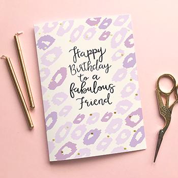 'Fabulous Friend' Birthday Card & Envelope