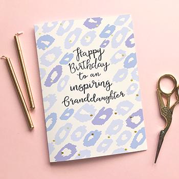 'Inspiring Granddaughter' Birthday Card & Envelope