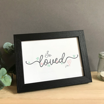 'So Loved' by Preditos - Framed Print